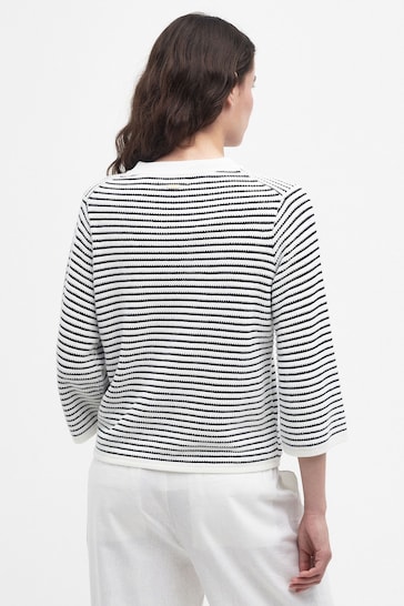 Barbour® White Macy Stripe Knitted Jumper