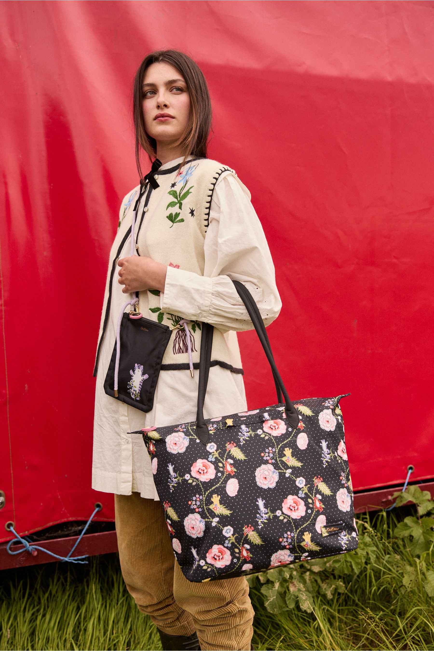 Cath Kidston Black Medium Tote Bag