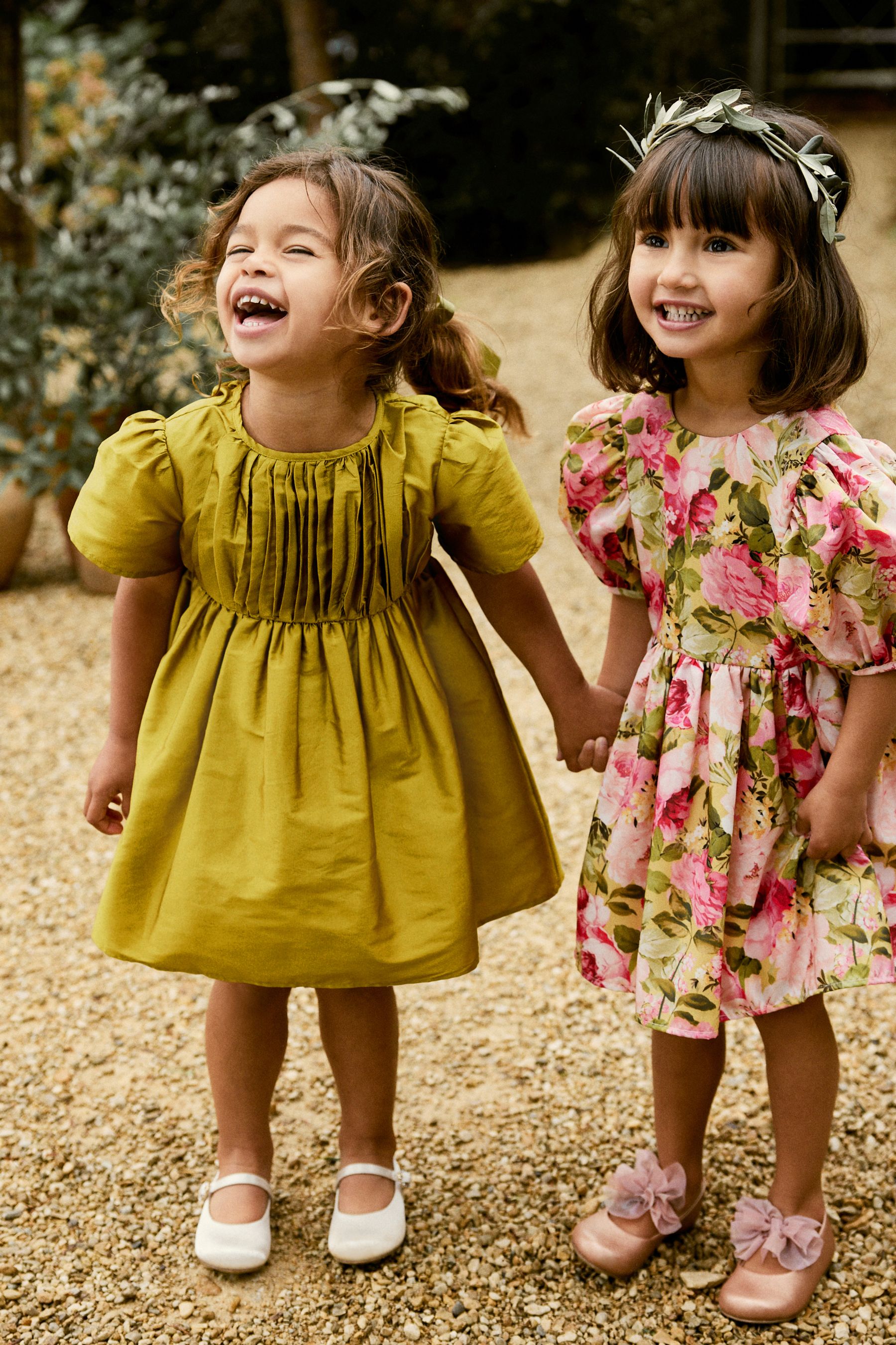 Little girl olive green dress top