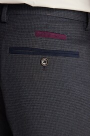 Navy Trimmed Textured Suit Trousers - Image 5 of 9