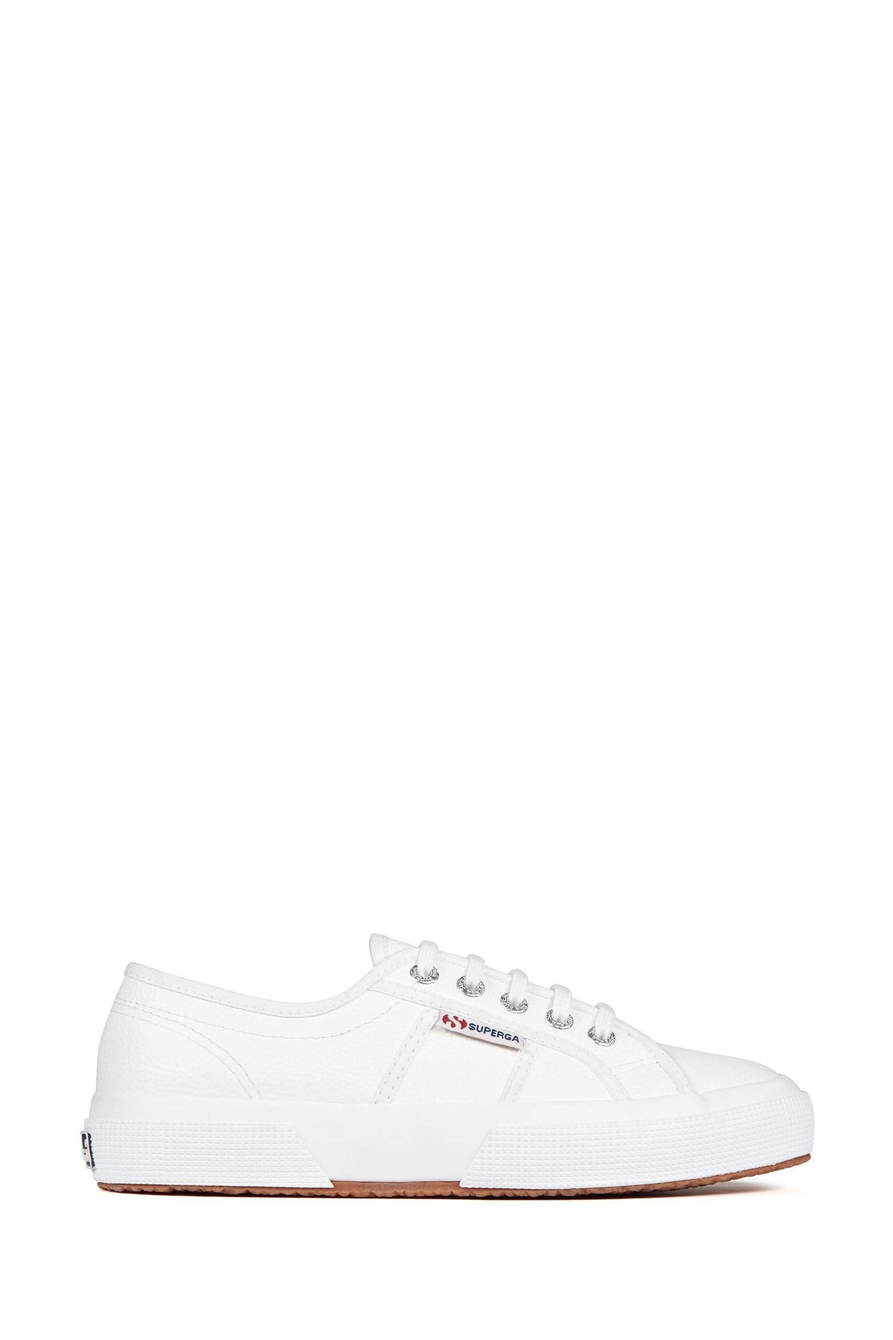 Superga Womens 2750 Tumbled Leather Trainers White
