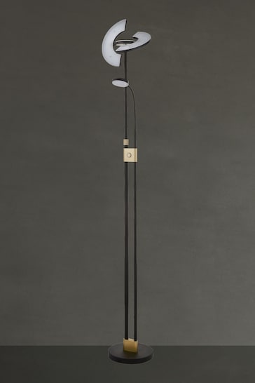 Searchlight Matt Black/Satin Brass LED Mother & Child Floor Lamp