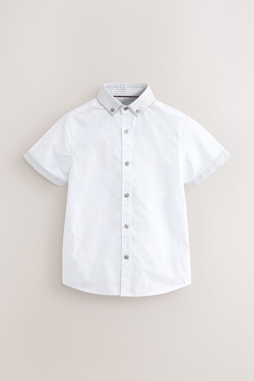 White Short Sleeve Smart Shirt (3-16yrs)
