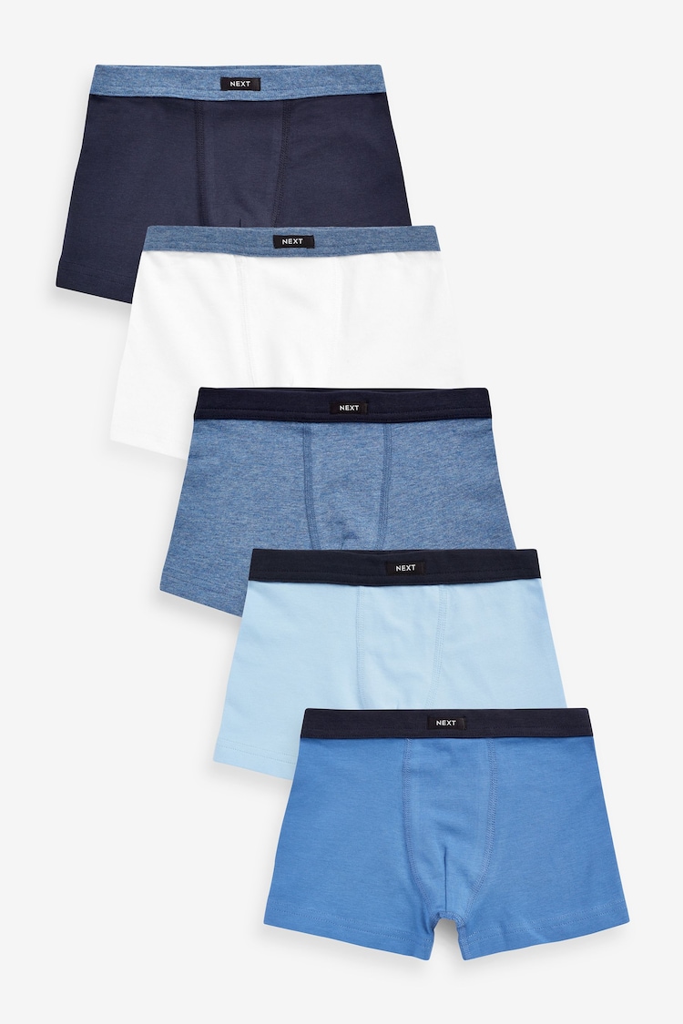 Blue Soft Waistband Trunks 5 Pack (2-16yrs) - Image 1 of 3