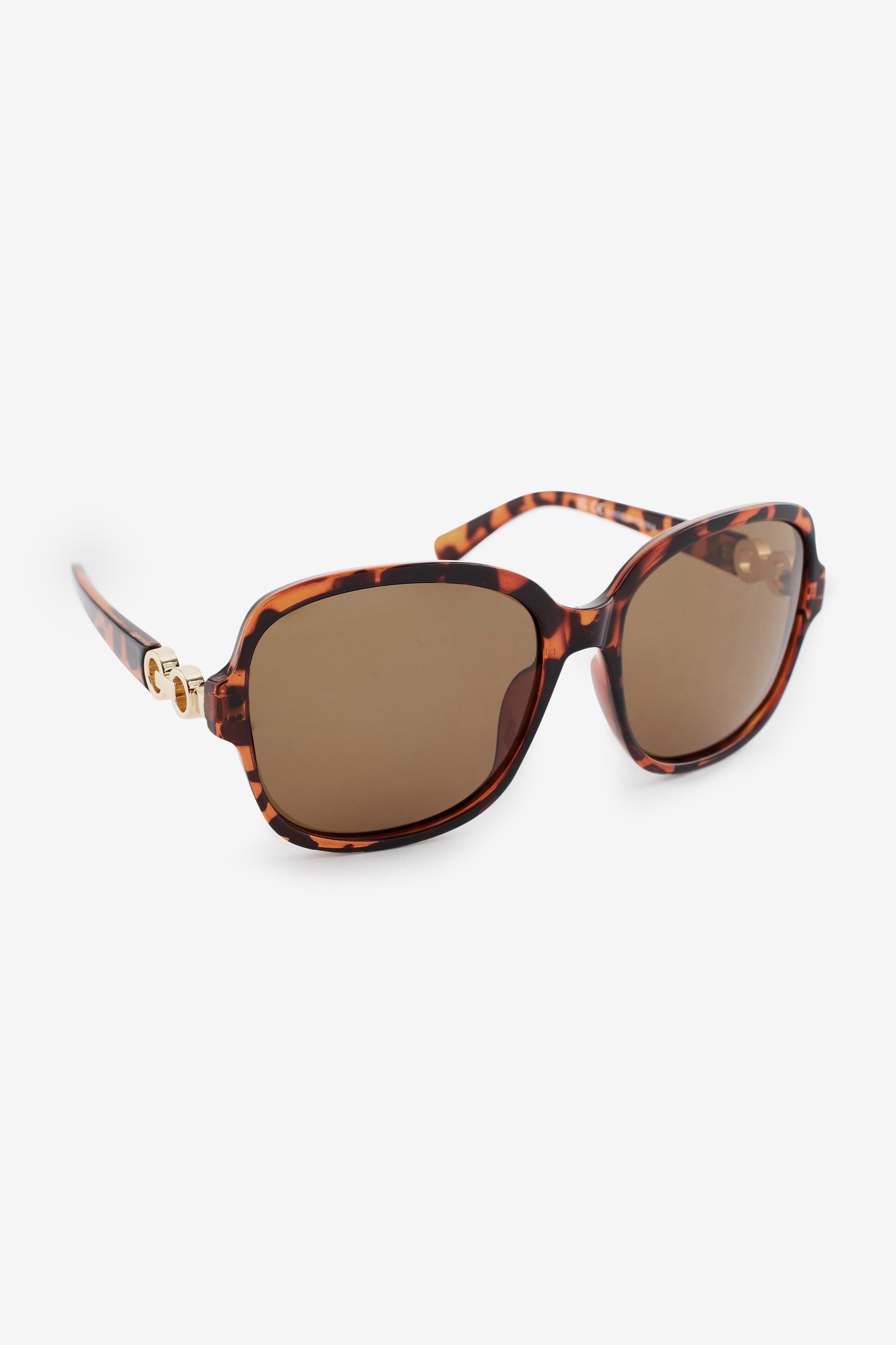 Buy Tortoiseshell Brown Polarised Large Square Sunglasses from the Next UK online shop