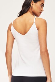White V-Neck Thin Strap Vest - Image 2 of 5