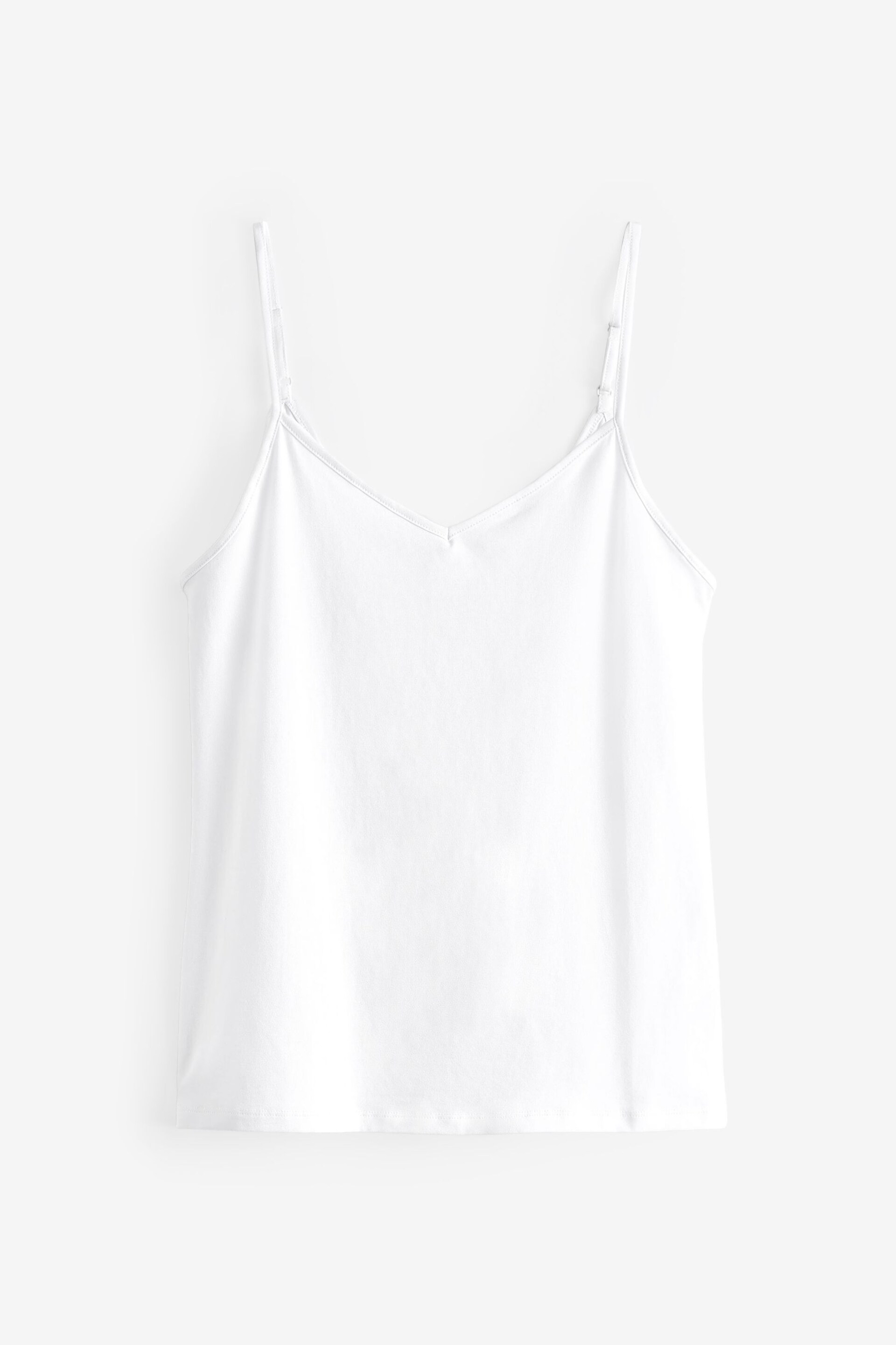 White V-Neck Thin Strap Vest - Image 4 of 5