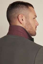 Green Tailored Fit Herringbone Suit Jacket - Image 5 of 10