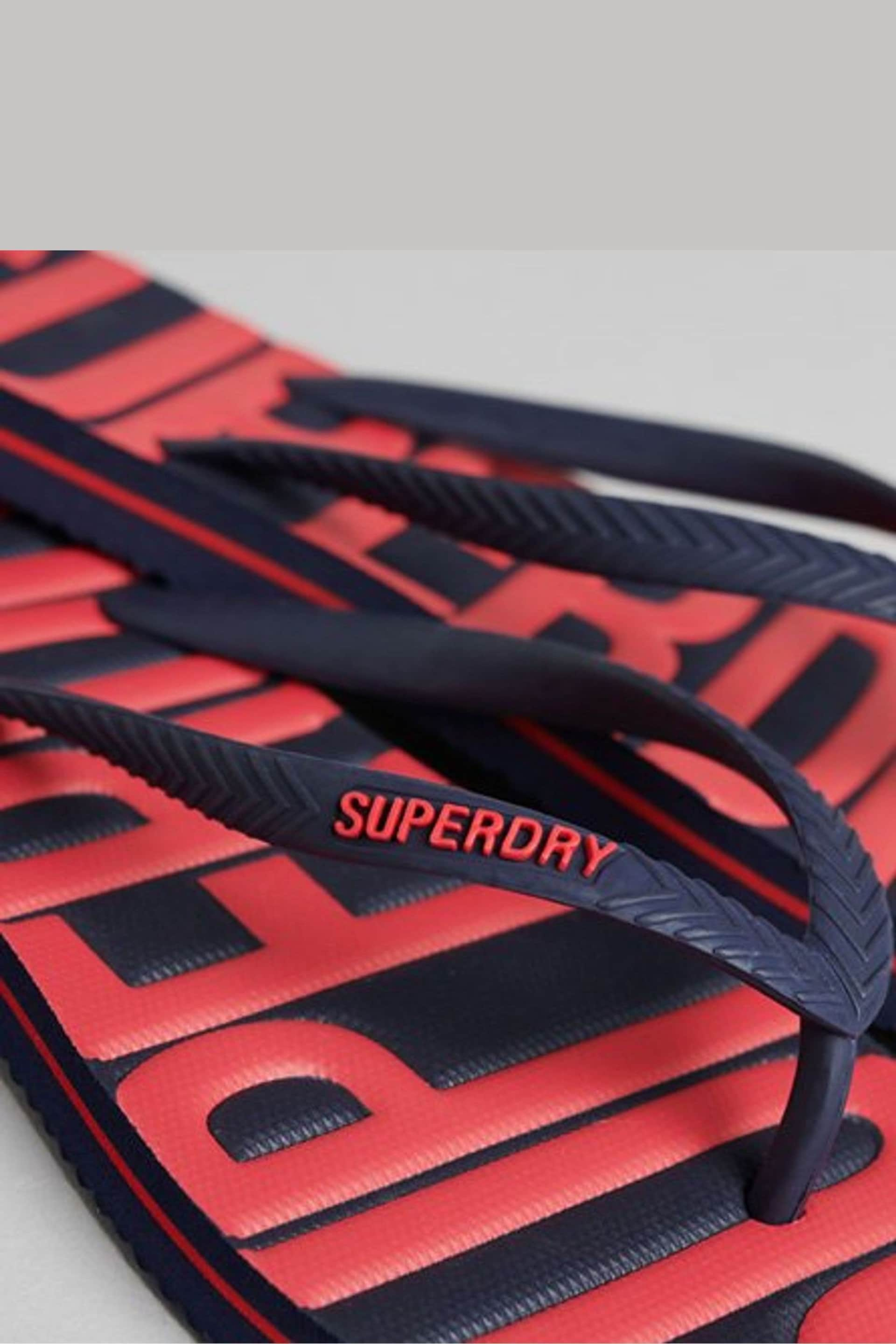 Superdry Navy Blue Vintage Vegan Flip Flops - Image 4 of 4