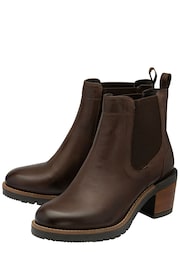 Ravel Tan Brown Leather Cleated Sole Ankle Boots - Image 2 of 4