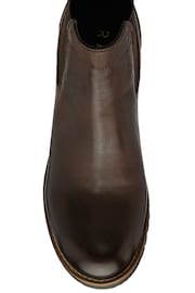 Ravel Tan Brown Leather Cleated Sole Ankle Boots - Image 3 of 4