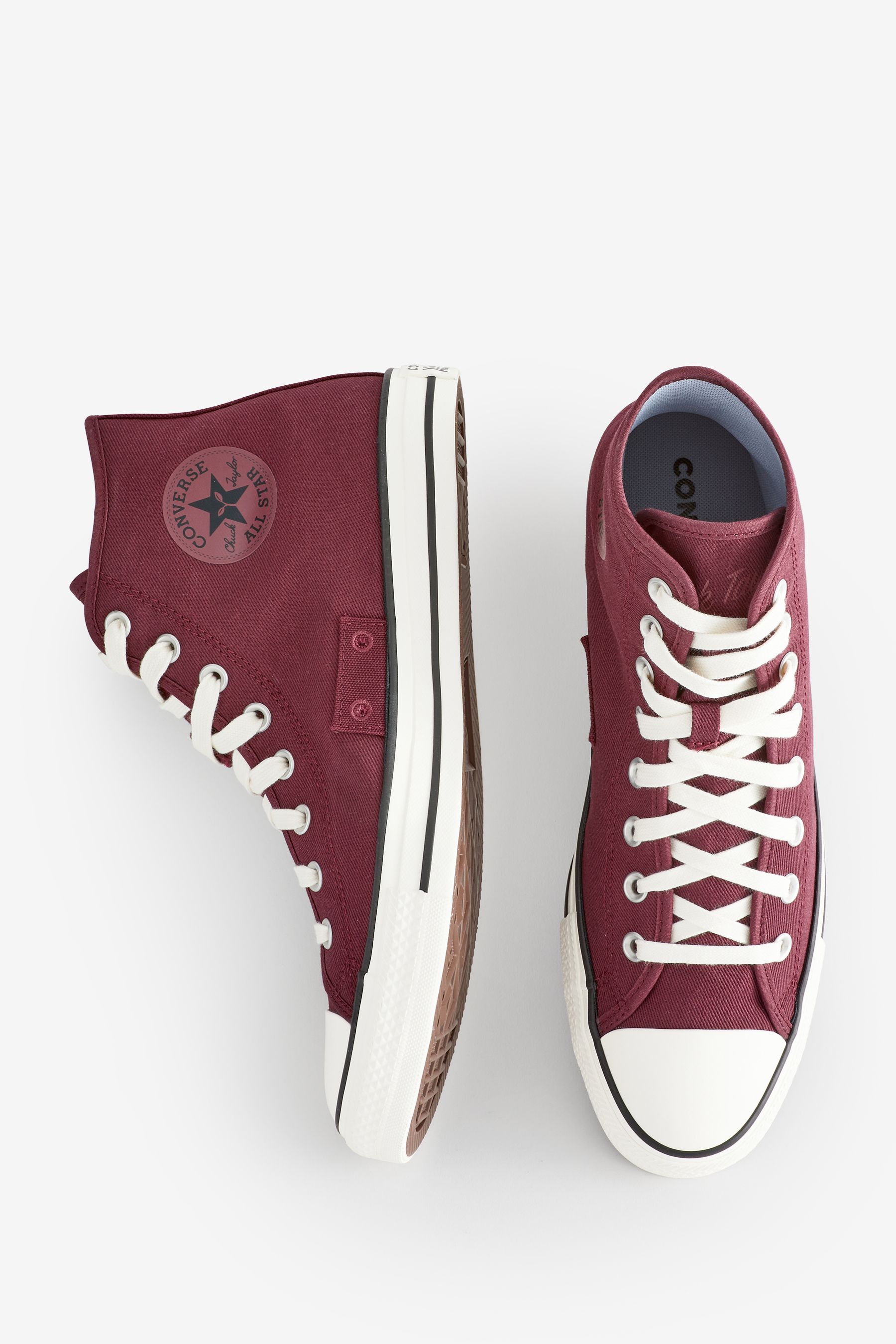 Buy Converse Burgundy Ecru Chuck Taylor All Star High Top Trainers from Next Luxembourg