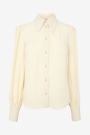 LK Bennett Sonya Crepe Blouse With Pearl Buttons - Image 3 of 4