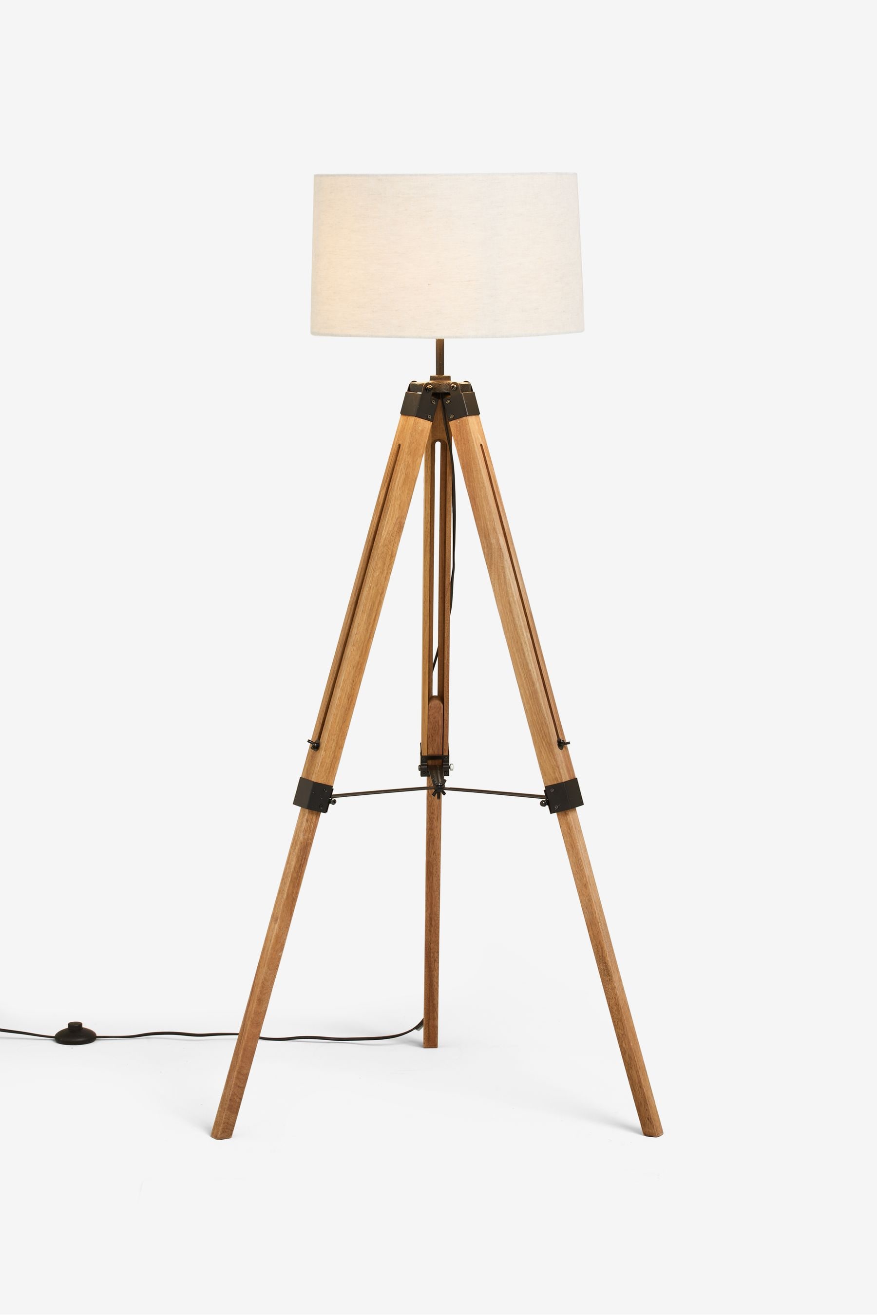 Brown Bronx Wood Tripod Floor Lamp