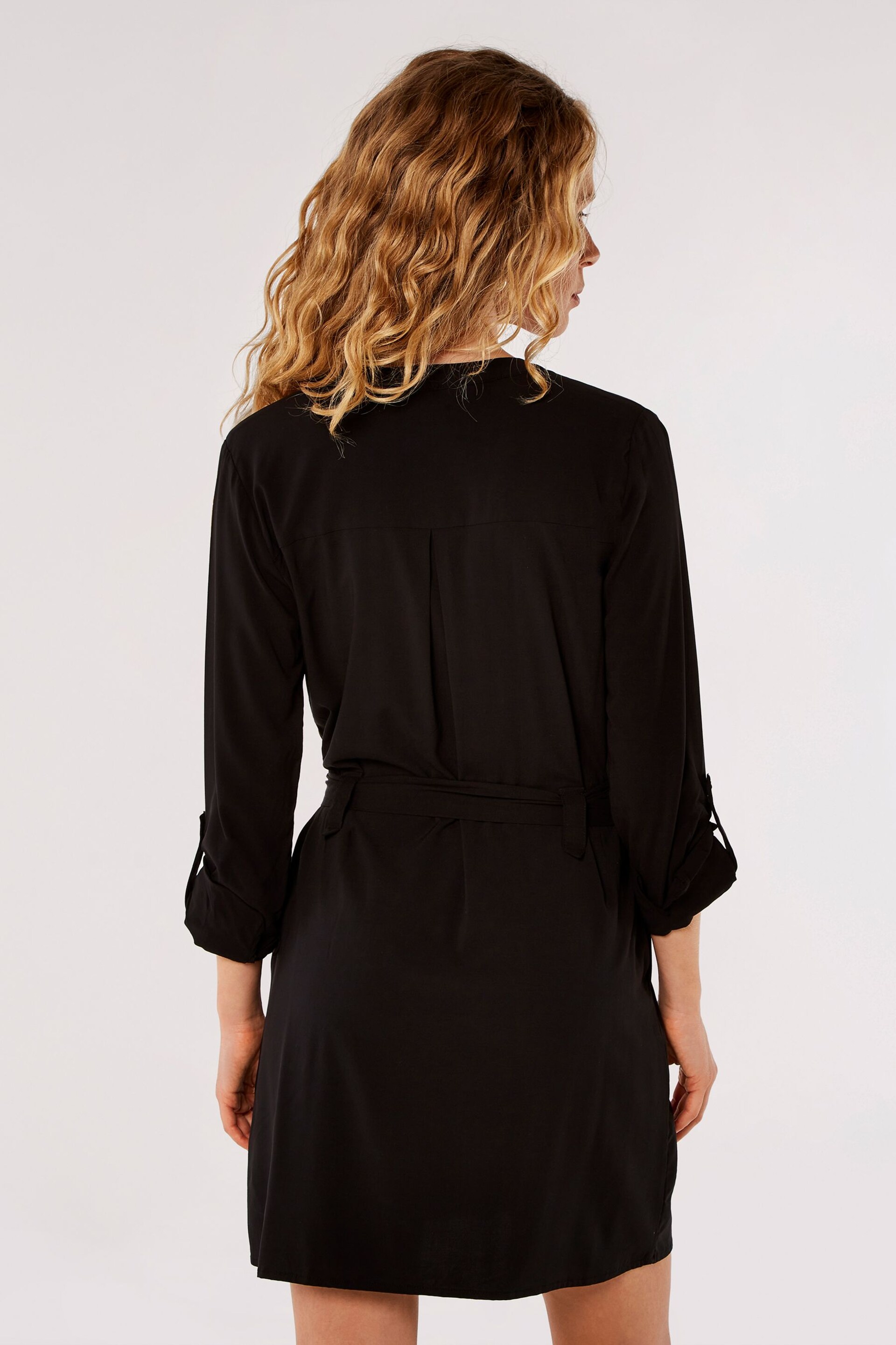 Apricot Black Utility Shirt Dress - Image 2 of 4