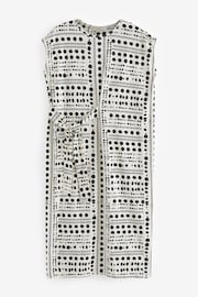 Ecru White Spot 100% Cotton Short Sleeve Tie Side Summer Dress - Image 7 of 8