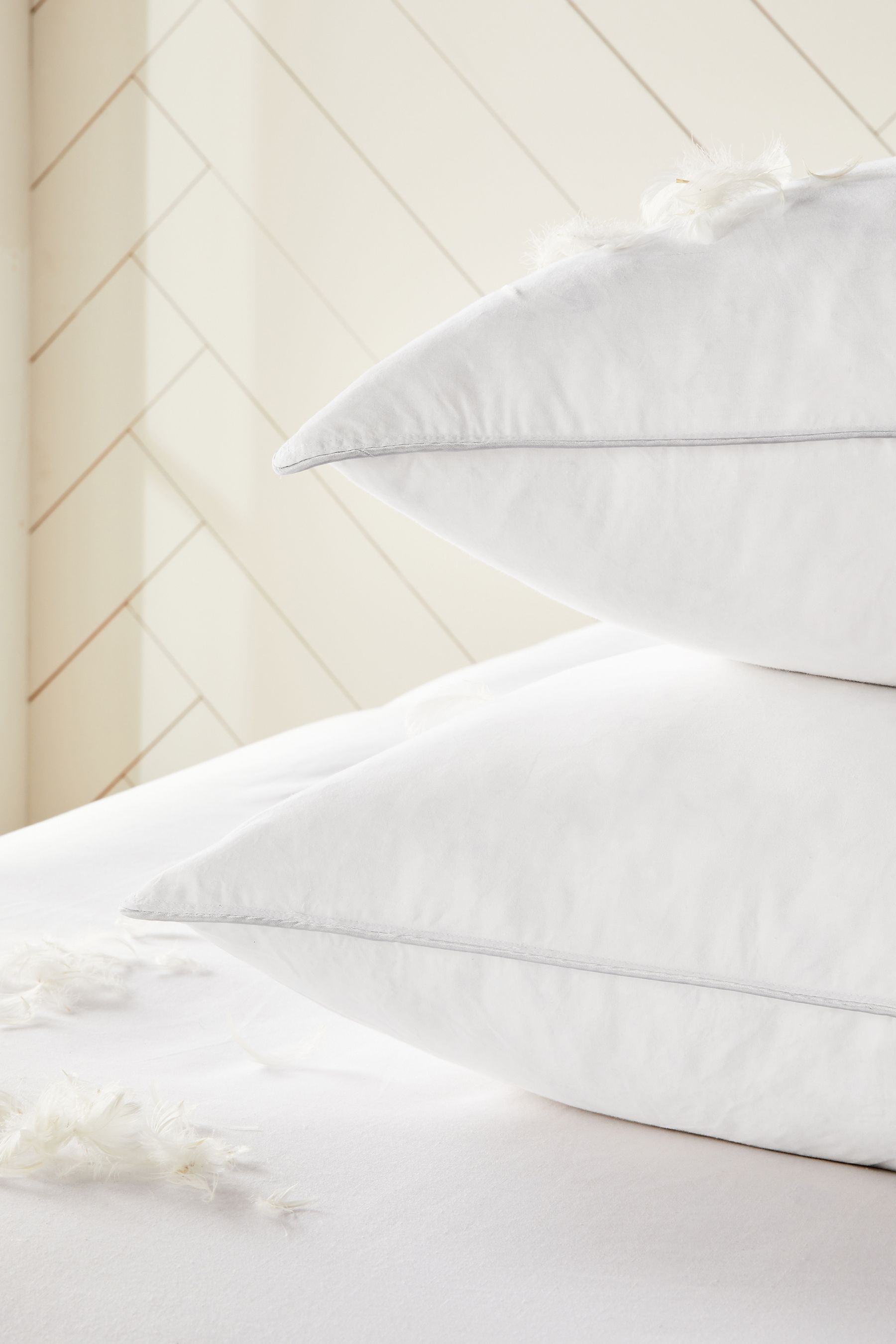 Buy Set of 2 Soft 100 Cotton Duck Feather And Down Pillows from Next Luxembourg