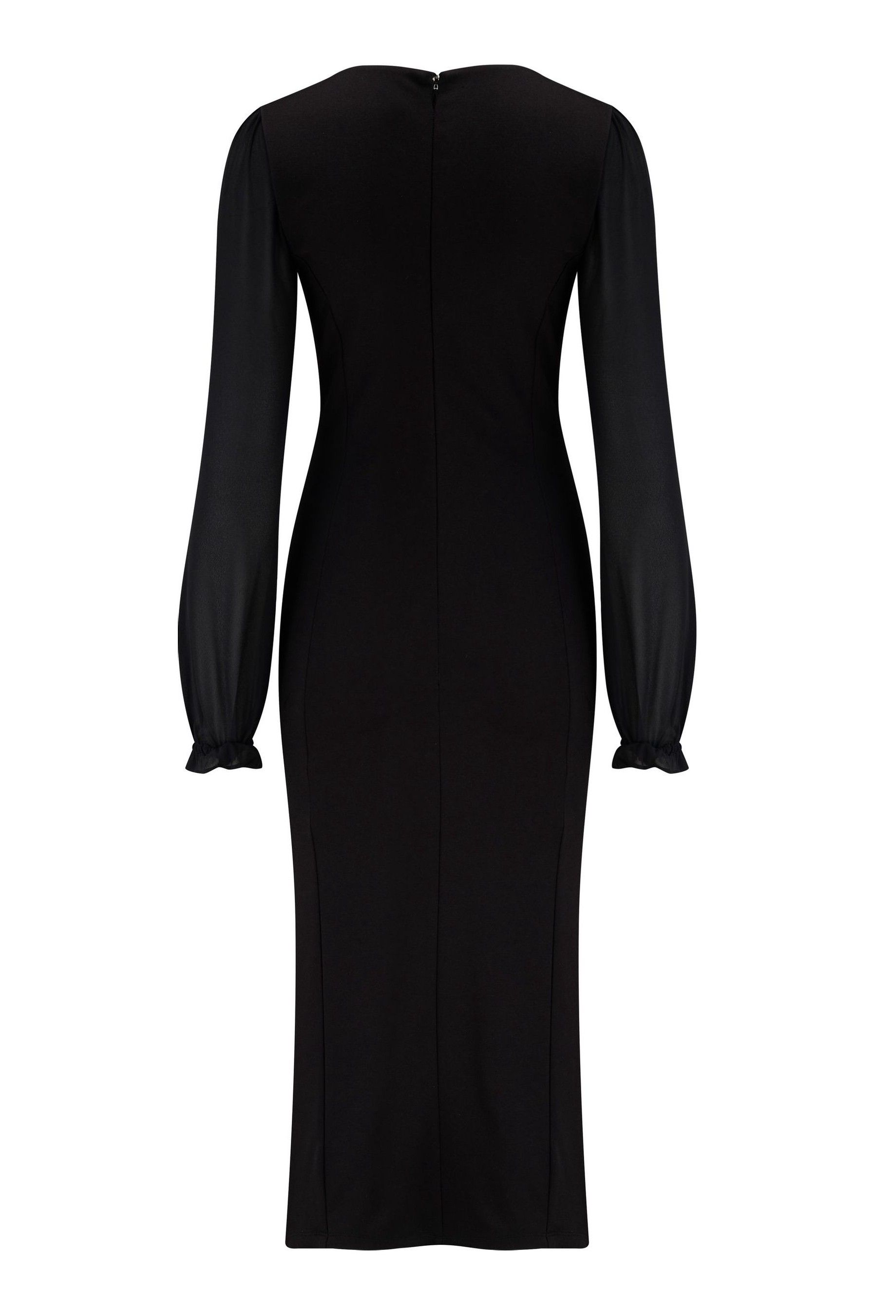 Buy Pour Moi Black Jessica Chiffon Sleeve Bodycon Stretch Ponte Midi Dress from the Next UK online shop