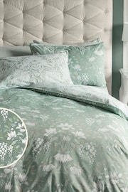 Laura Ashley Sage Green Parterre 100% Cotton Duvet Cover And Pillowcase Set - Image 2 of 3