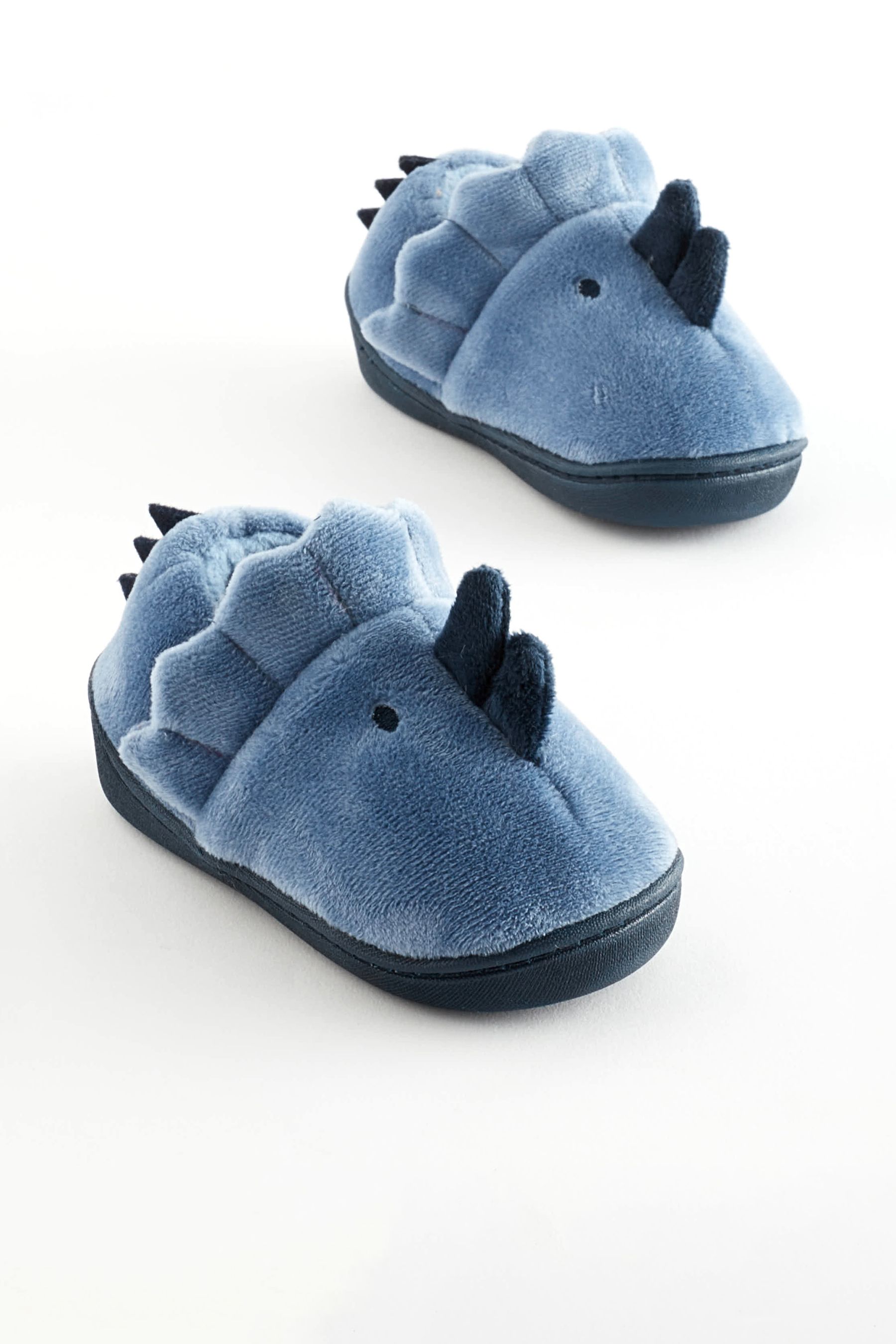 Buy Blue 3D Dino Touch Fastening Cupsole Slippers from Next Luxembourg