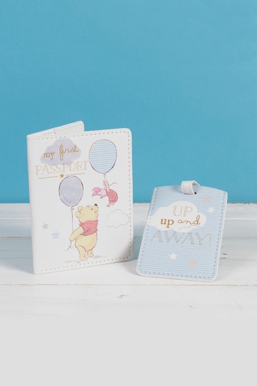 White Magical Beginnings Pooh Girl Passport and Luggage Tag