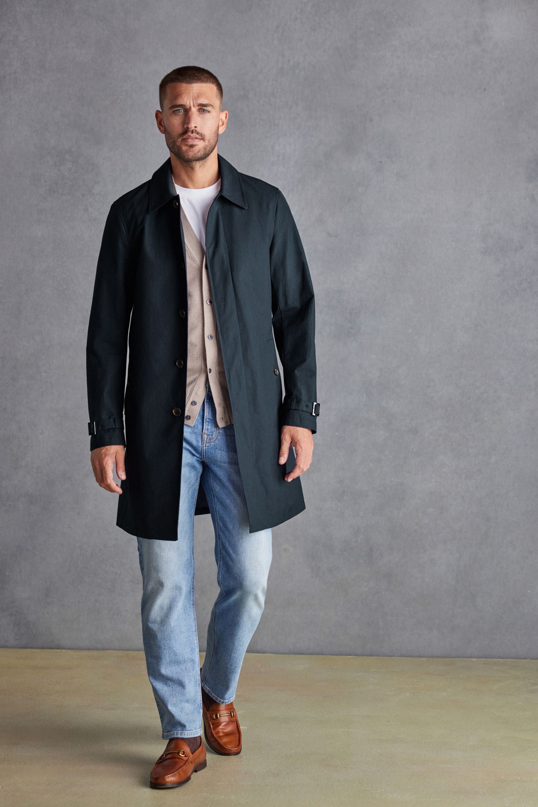 Buy Navy Blue British Millerain Signature Shower Resistant Longer Length Trench Coat from Next Canada