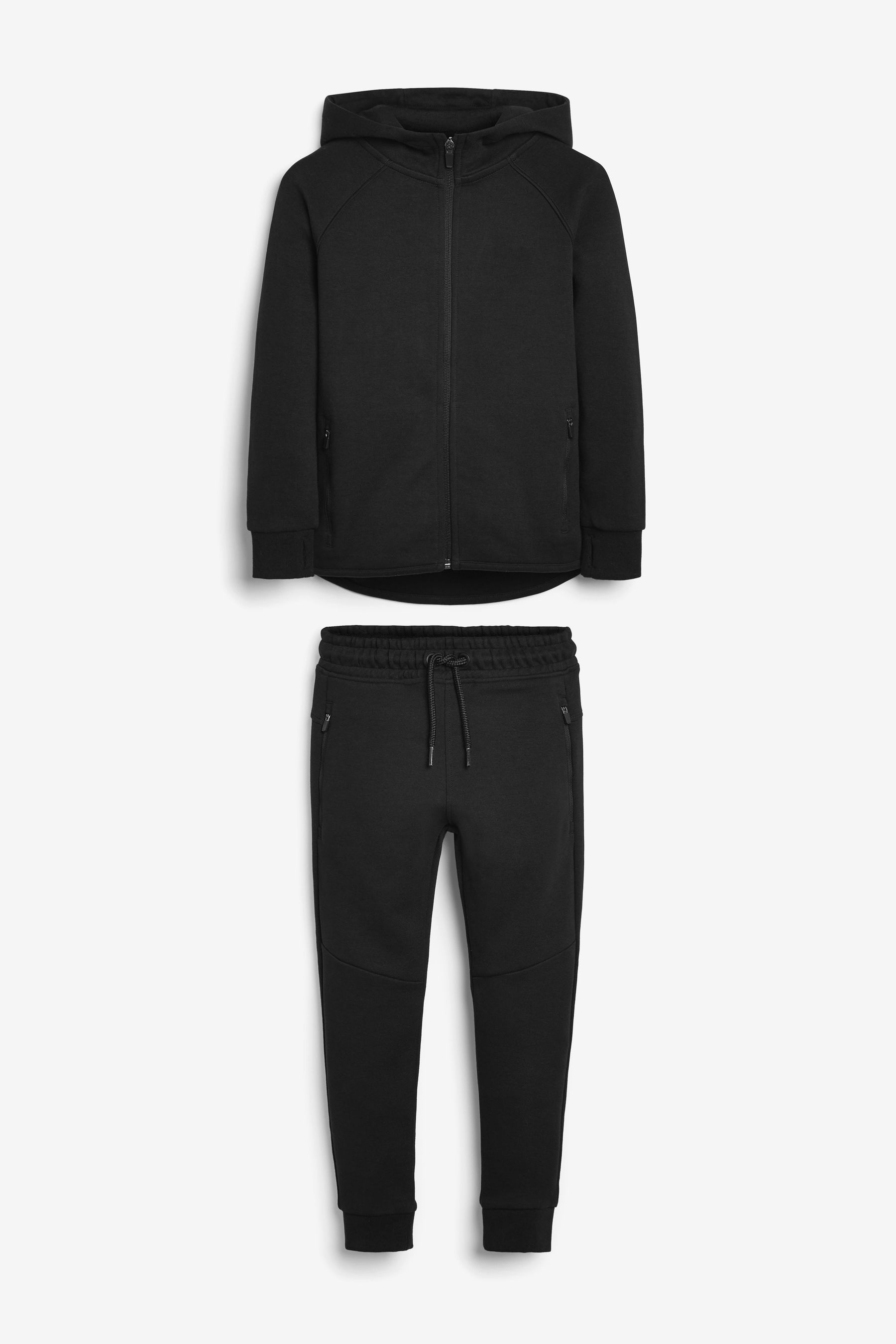 Black Tech Sportswear Hoodie Joggers Set 3 16yrs