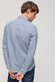 Superdry Blue/Black Cotton Long Sleeved Oxford Shirt - Image 2 of 6