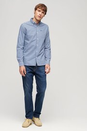 Superdry Blue/Black Vintage Washed Oxford Shirt - Image 3 of 6