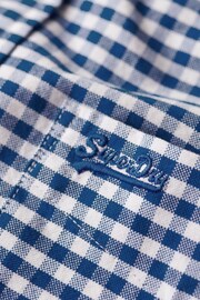 Superdry Blue/Black Cotton Long Sleeved Oxford Shirt - Image 6 of 6