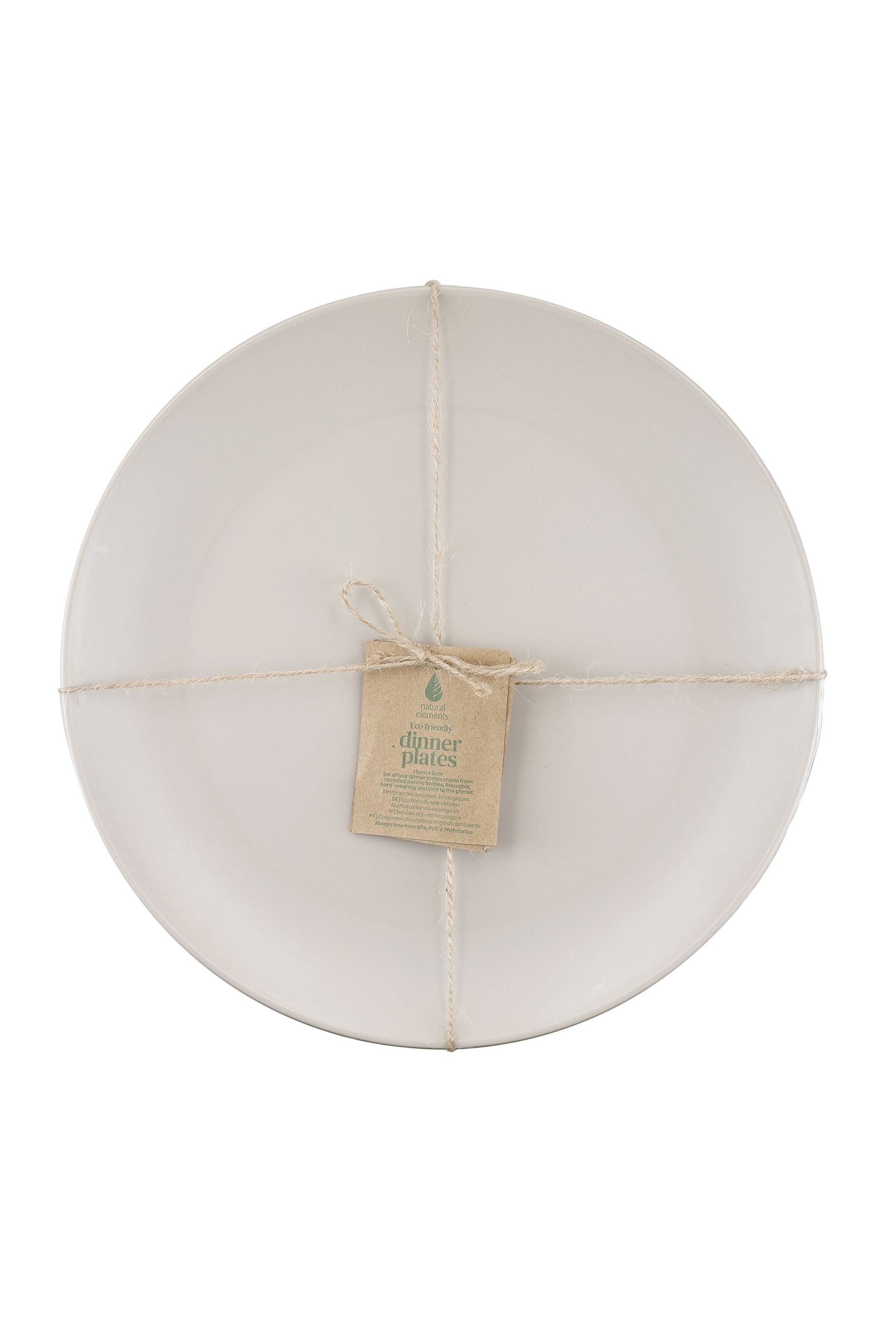 Natural Elements Set of 4 Brown Plastic Dinner Plates - Image 1 of 1