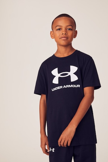 Under Armour Black Boys Sportstyle Logo Youth T-Shirt