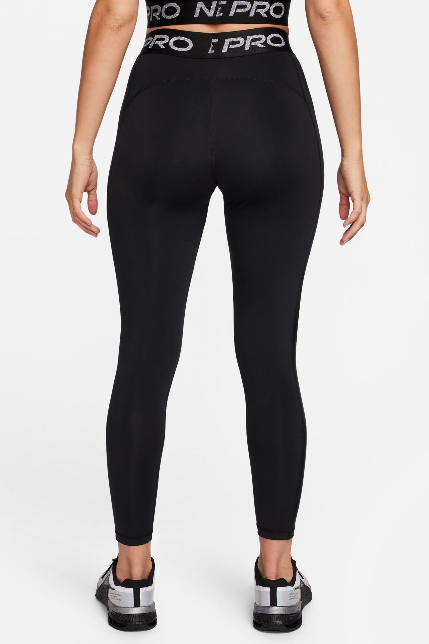 Buy Nike Black Metallic Pro Mid Rise 7 8 Leggings from the Next UK online shop