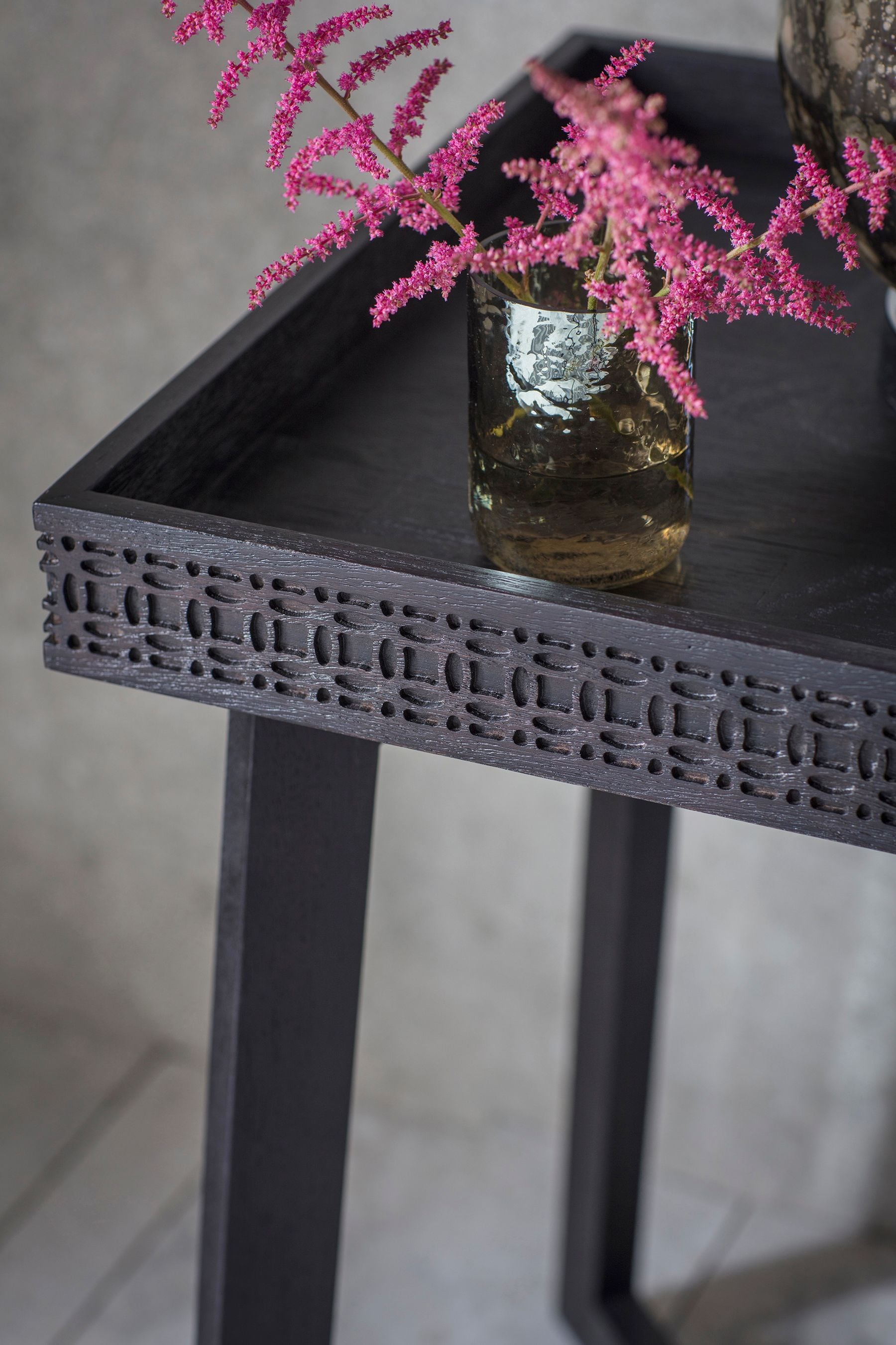 Black boho side table deals