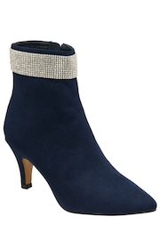 Lotus Navy Blue Stiletto-Heel Shoes Boots - Image 1 of 4