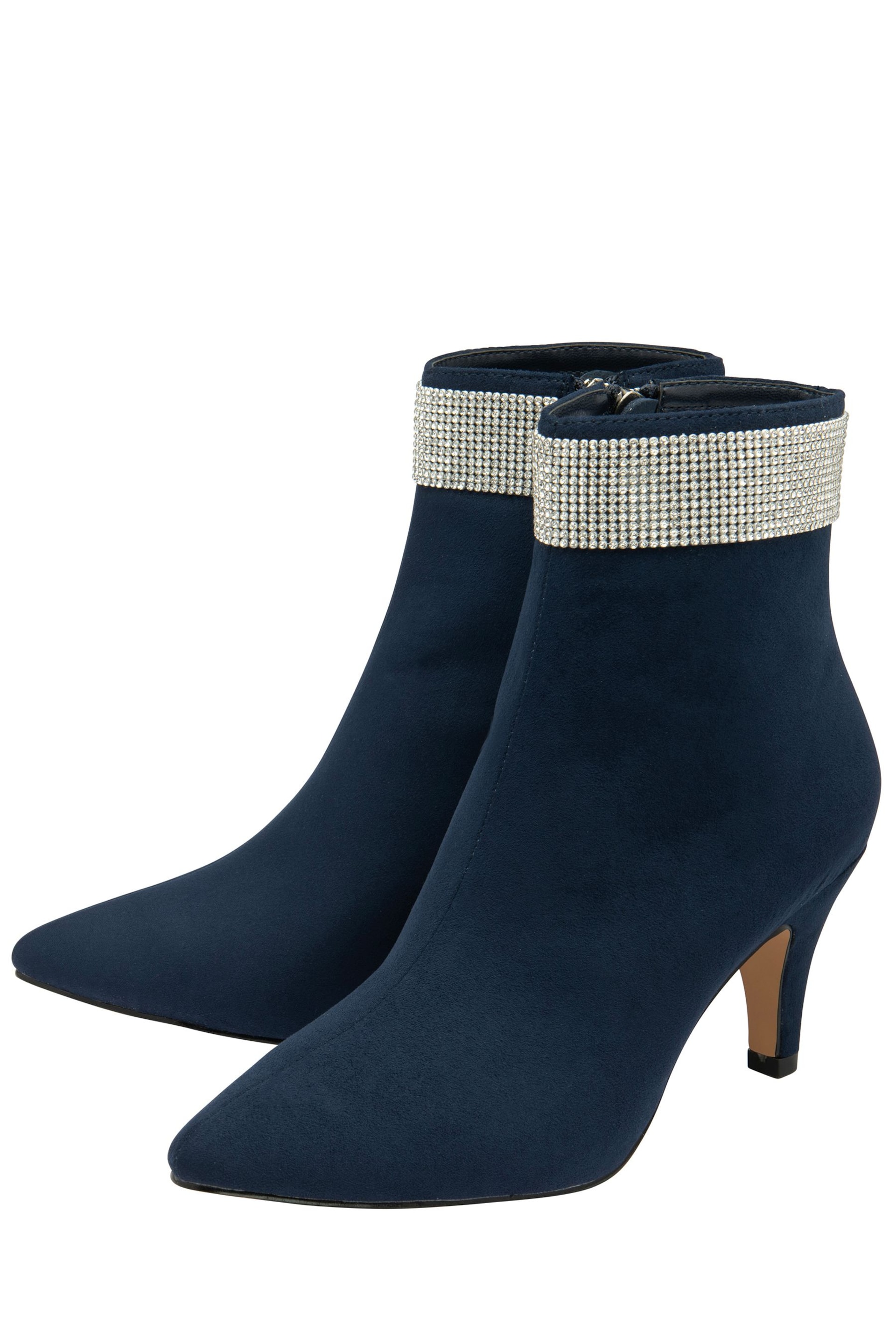 Lotus Navy Blue Stiletto-Heel Shoes Boots - Image 2 of 4