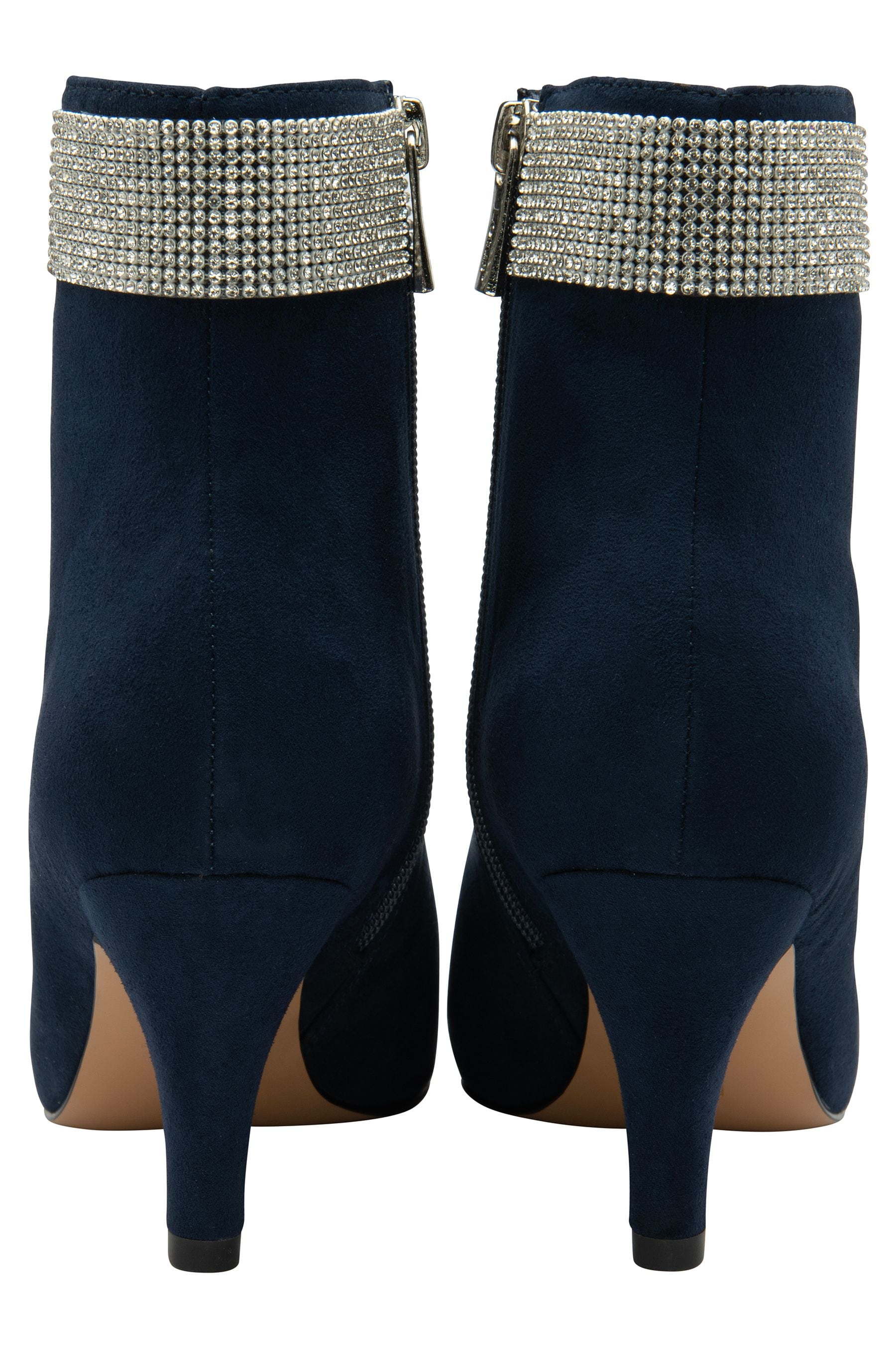 Navy blue kitten heel ankle boots sales