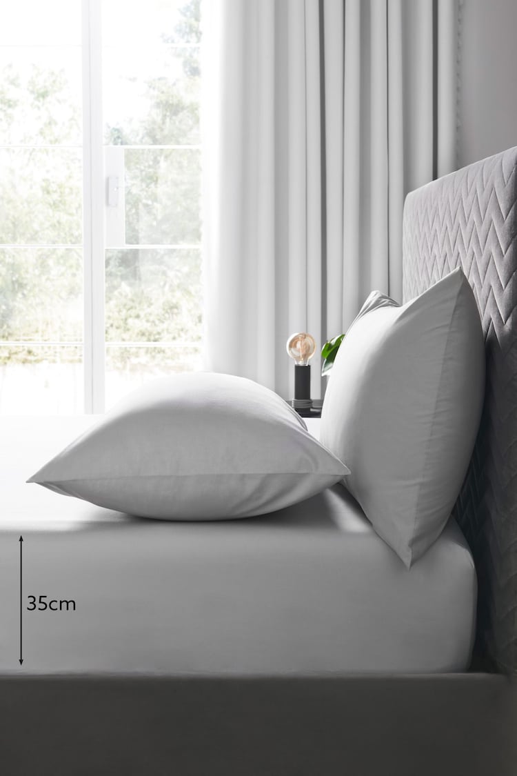 Grey Easy Care Polycotton Deep Fitted Sheet - Image 2 of 3