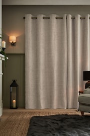 Natural Next Heavyweight Chenille Eyelet Super Thermal Curtains - Image 2 of 6