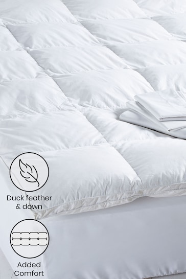 White Duck Feather And Down Mattress Topper