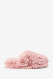 Pink Faux Fur Mule Slippers - Image 4 of 7