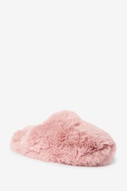 Pink Faux Fur Mule Slippers - Image 5 of 7