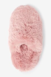 Pink Faux Fur Mule Slippers - Image 6 of 7