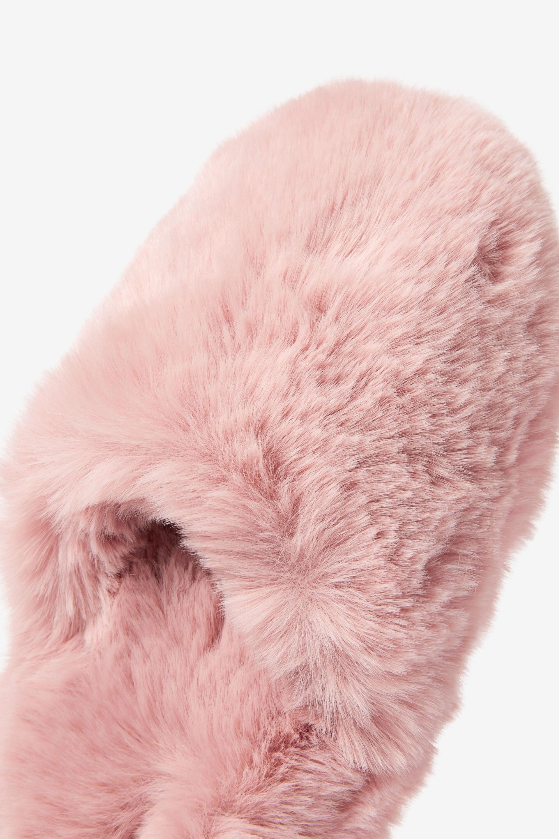 Pink Faux Fur Mule Slippers - Image 7 of 7