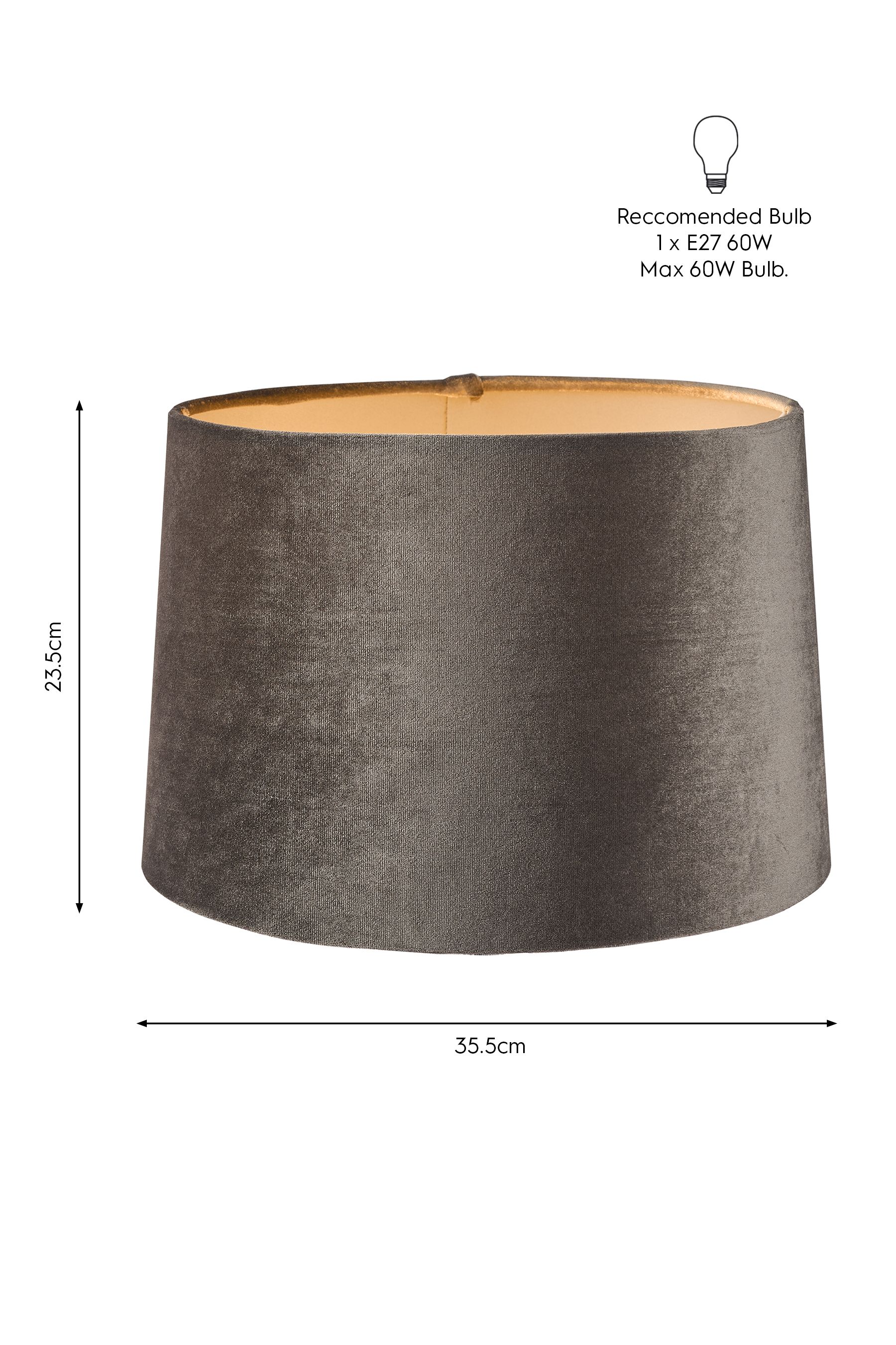 Grey velvet outlet lampshade next