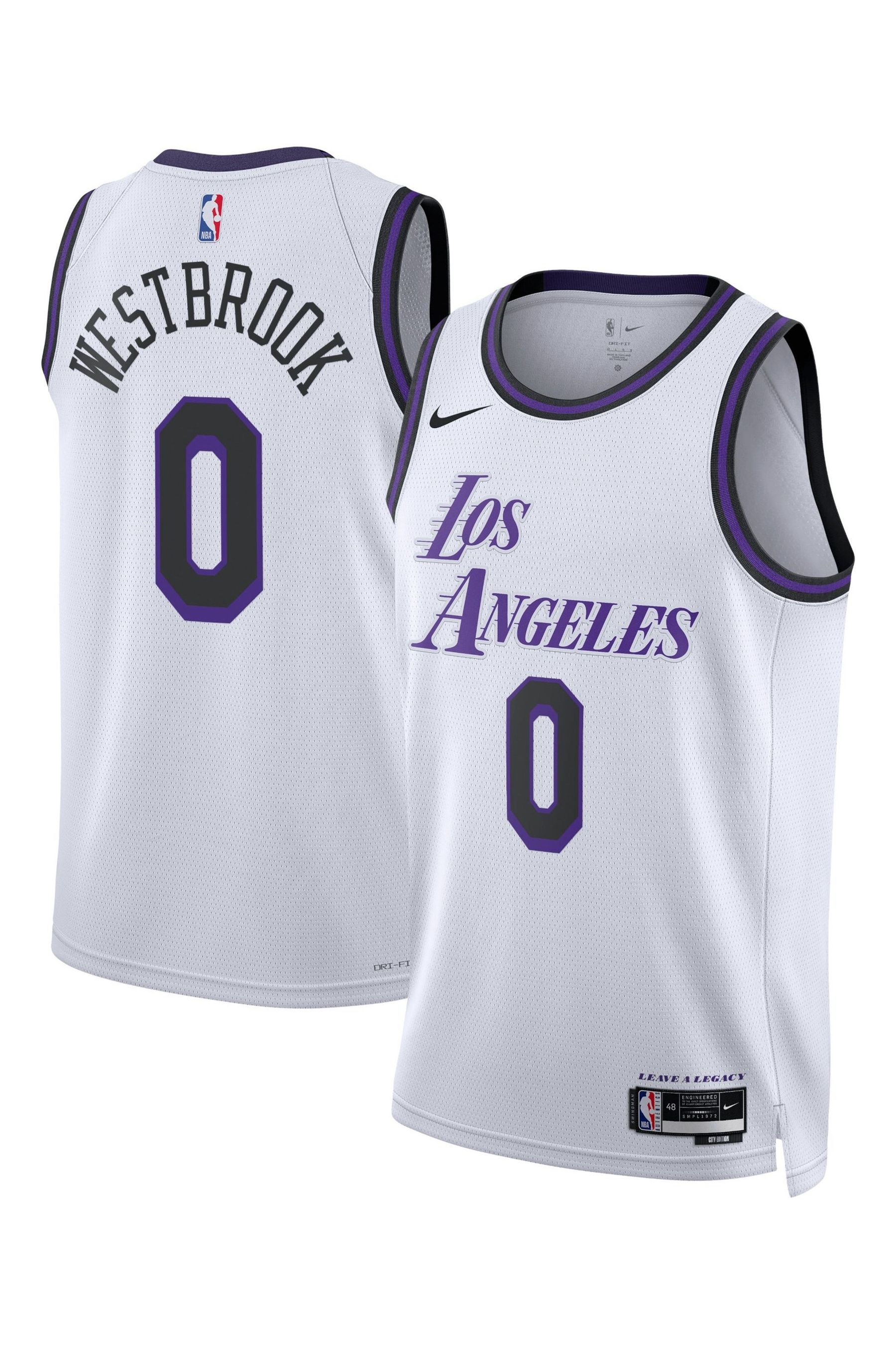 Buy Nike White Los Angeles Lakers City Edition Swingman Jersey 22 Russell Westbrook Unisex from the Next UK online shop