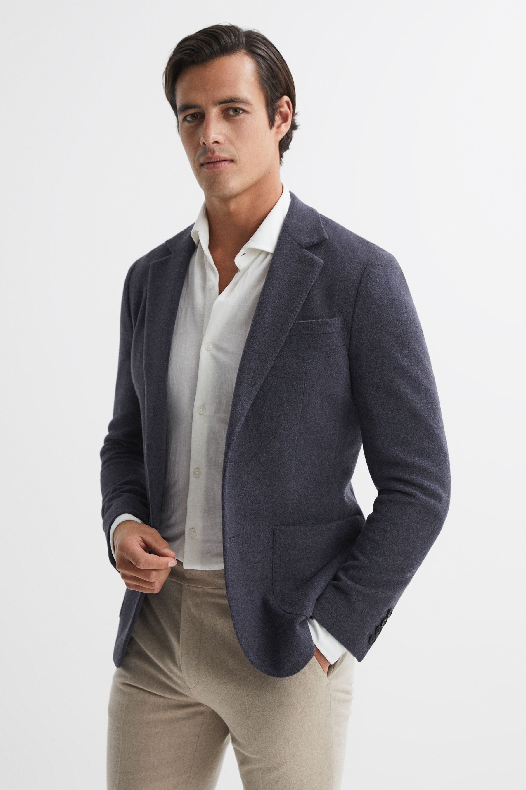 Buy Reiss Airforce Blue Freemans Modern Fit Wool Blend Single Breasted Blazer from the Next UK online shop