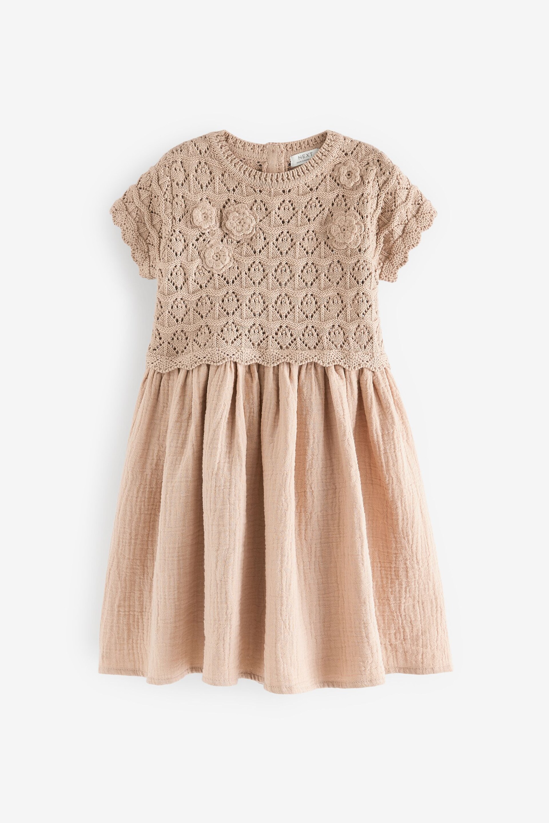 Neutral Crochet Flower Dress (3mths-7yrs) - Image 10 of 13