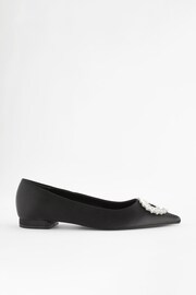 Black Forever Comfort® Jewel Trim Point Toe Shoes - Image 5 of 9