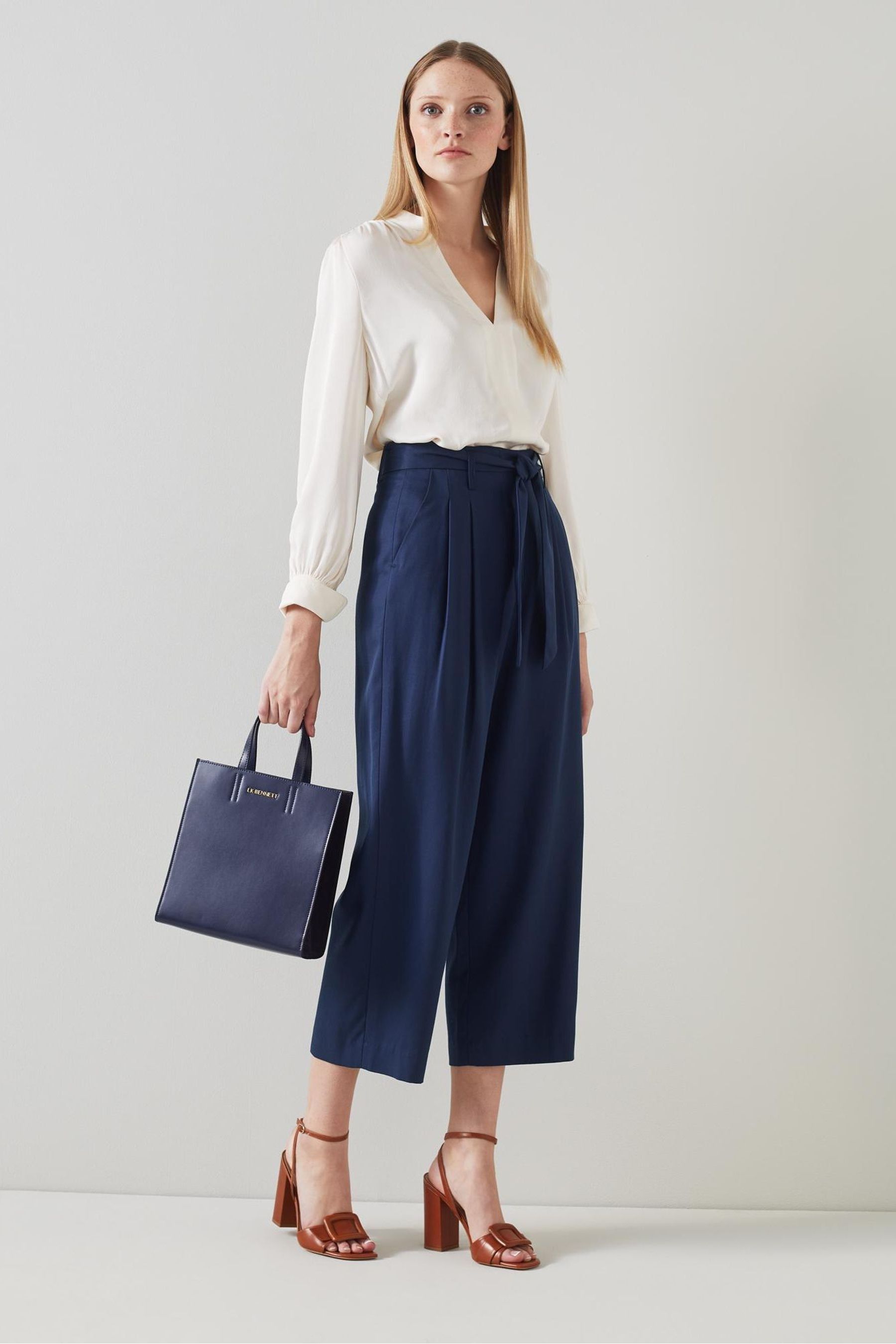 Next navy cropped trousers hot sale